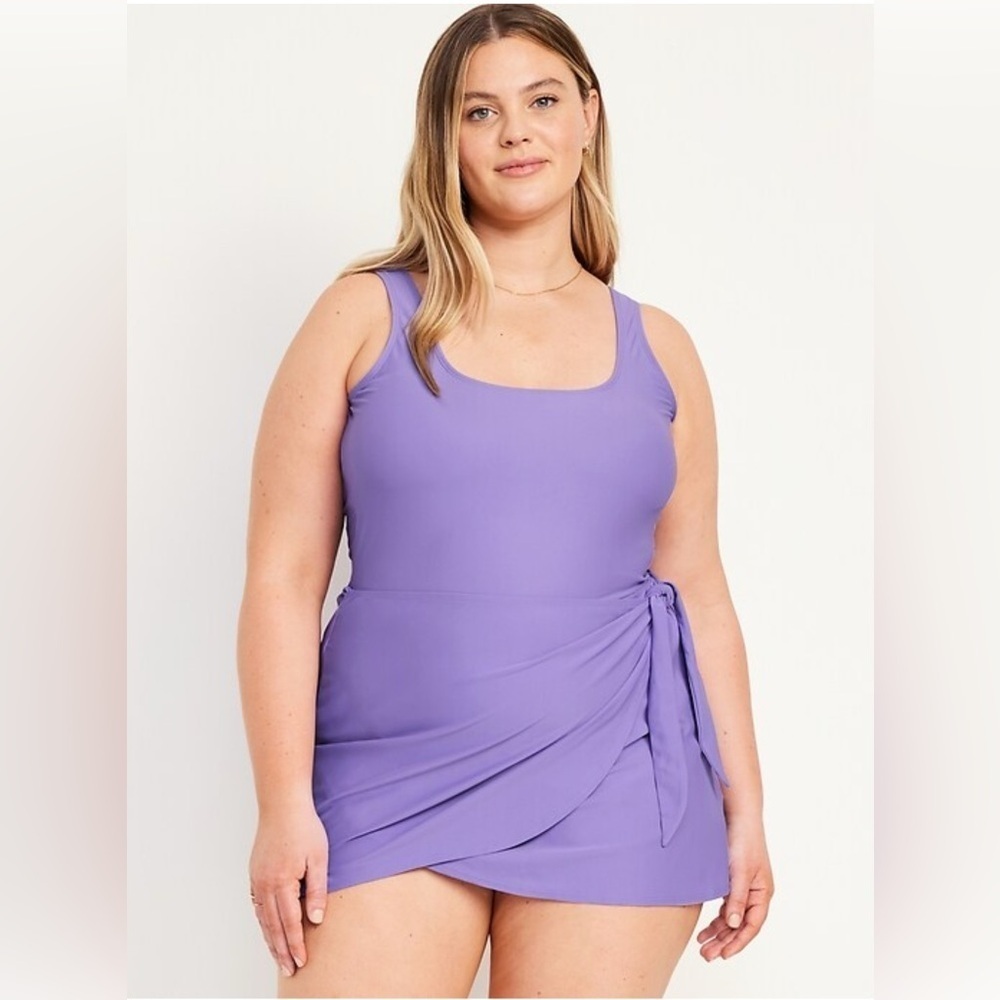 Old Navy Wrap Sarong Style One Piece Classic Side-Tie Swim Dress Swimsuit 4X
